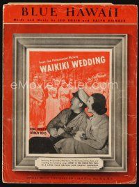 9a315 WAIKIKI WEDDING sheet music '37 Martha Raye & Bing Crosby, Blue Hawaii!