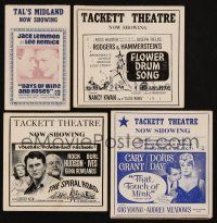 9a021 LOT OF 4 BOX OFFICE STANDEES '62 - '63 That Touch of Mink, Flower Drum Song & more!