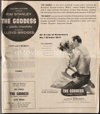 9a352 GODDESS pressbook '58 Paddy Chayefsky written Marilyn Monroe pseudo-bio starring Kim Stanley!