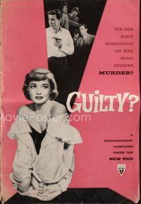 9a358 GUILTY? pressbook '57 did Barbara Laage have something on her mind besides murder!
