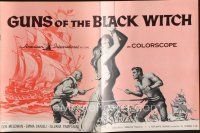 9a360 GUNS OF THE BLACK WITCH pressbook '61 super sexy art, unconquerable barbarians of the sea!