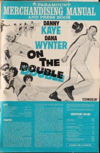 9a375 ON THE DOUBLE pressbook '61 great images of wacky Danny Kaye, plus sexy Diana Dors!
