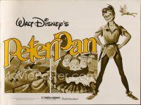 9a379 PETER PAN pressbook R82 Walt Disney animated cartoon fantasy classic, great full-length art!