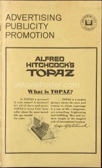 9a422 TOPAZ pressbook '69 Alfred Hitchcock, Forsythe, most explosive spy scandal of this century!