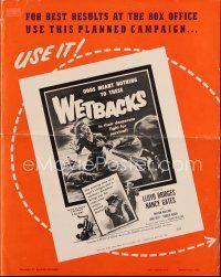 9a425 WETBACKS pressbook '56 Mexican illegal aliens, the story of gangster slave traffic!