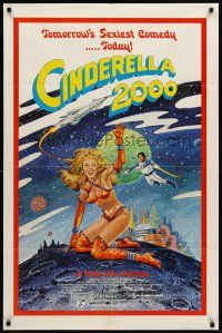 9c128 CINDERELLA 2000 1sh '77 Al Adamson directed sexploitation, sexy sci-fi art!