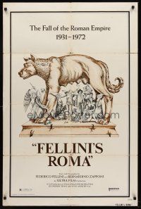 9c232 FELLINI'S ROMA 1sh '72 Italian Federico classic, the fall of the Roman Empire!