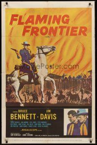 9c248 FLAMING FRONTIER 1sh '58 Bruce Bennett fought the blazing hatred of two nations!
