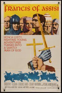 9c264 FRANCIS OF ASSISI 1sh '61 Michael Curtiz's story of a young adventurer in the Crusades!