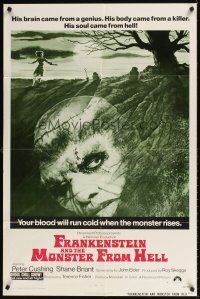 9c266 FRANKENSTEIN & THE MONSTER FROM HELL 1sh '74 Hammer, your blood will run cold when he rises!