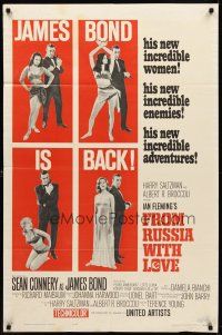 9c279 FROM RUSSIA WITH LOVE style B 1sh '64 Sean Connery is Ian Fleming's James Bond 007!