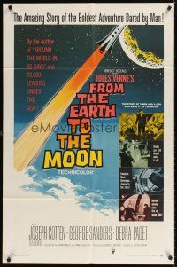9c280 FROM THE EARTH TO THE MOON 1sh '58 Jules Verne's boldest adventure dared by man!
