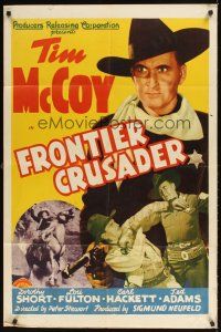 9c281 FRONTIER CRUSADER 1sh '40 cowboy Tim McCoy, Lou Fulton, Karl Hackett!