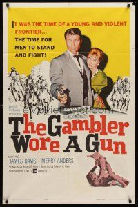 9c287 GAMBLER WORE A GUN 1sh '61 Jim Davis, Merry Anders, the time for men to stand & fight!