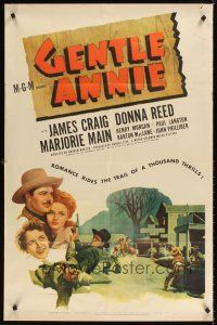 9c290 GENTLE ANNIE 1sh '45 great western image of Donna Reed, James Craig, & Marjorie Main!