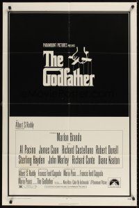 9c306 GODFATHER 1sh '72 Marlon Brando & Al Pacino in Francis Ford Coppola crime classic!