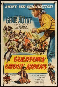 9c311 GOLDTOWN GHOST RIDERS 1sh '53 Gene Autry's the judge, and Champion's the jury!