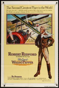 9c317 GREAT WALDO PEPPER 1sh '75 George Roy Hill, Robert Redford, Susan Sarandon, aviation art!