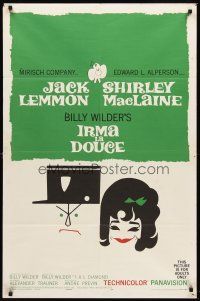 9c399 IRMA LA DOUCE style B 1sh '63 Billy Wilder, great art of Shirley MacLaine & Jack Lemmon!
