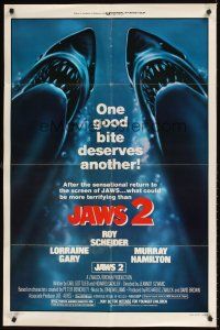 9c413 JAWS 2 1sh R80 one good bite deserves another, what could be more terrifying!