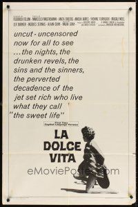 9c440 LA DOLCE VITA 1sh R66 Federico Fellini, Marcello Mastroianni, sexy Anita Ekberg!