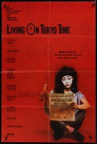 9c483 LIVING ON TOKYO TIME 1sh '87 she came to America for romance, rejection & rock!