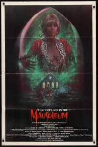 9c526 MAUSOLEUM int'l 1sh '83 Marjoe Gortner, Bobbie Bresee, cool sexy horror artwork!