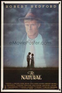 9c560 NATURAL 1sh '84 Robert Redford, Robert Duvall, directed by Barry Levinson, baseball!