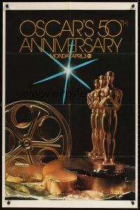 9c600 50TH ANNUAL ACADEMY AWARDS 1sh '78 ABC, great image of Oscar statue by Jim Britt