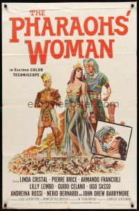 9c619 PHARAOHS' WOMAN 1sh '61 La donna dei faraoni, art of sexy Linda Cristal in the title role!