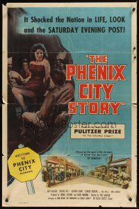 9c620 PHENIX CITY STORY style A 1sh '55 classic noir, it took the military to subdue their sin!