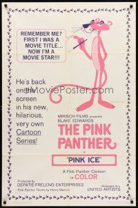 9c623 PINK ICE 1sh '65 Friz Freleng & Hawley Pratt directed cartoon, Pink Panther!