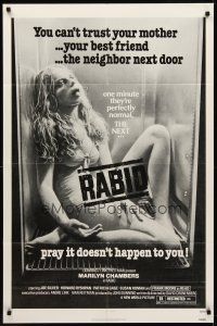 9c654 RABID 1sh '77 gruesome image of girl dead in refrigerator, David Cronenberg directed!