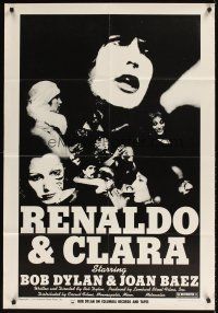 9c671 RENALDO & CLARA 1sh '78 great artwork of Bob Dylan & Joan Baez!