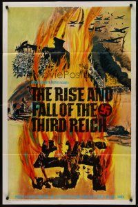 9c690 RISE & FALL OF THE THIRD REICH 1sh '68 book by William L. Shirer, burning swastika!