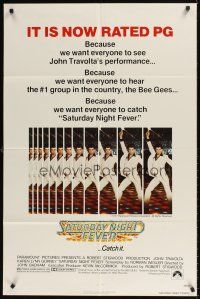 9c717 SATURDAY NIGHT FEVER PG style 1sh R1979 best disco dancer John Travolta & Karen Lynn Gorney!