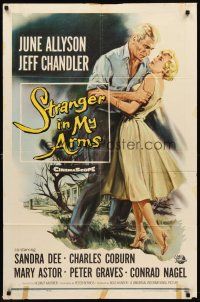 9c804 STRANGER IN MY ARMS 1sh '59 June Allyson, Jeff Chandler, Sandra Dee, Charles Coburn, Astor