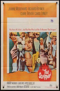 9c809 STRIPPER 1sh '63 the story of the men who led sexy Joanne Woodward to be a stripper!