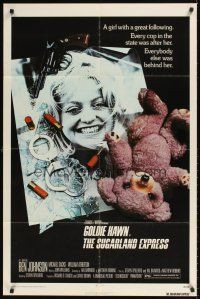 9c814 SUGARLAND EXPRESS 1sh '74 Steven Spielberg, every cop in the state is after Goldie Hawn!