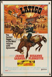 9c817 SUPPORT YOUR LOCAL GUNFIGHTER int'l 1sh '71 wacky art of cowboy James Garner on donkey!
