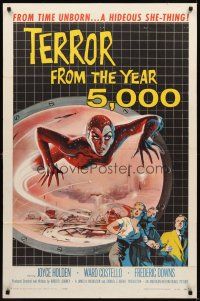 9c854 TERROR FROM THE YEAR 5,000 1sh '58 wonderful art of the hideous she-thing!