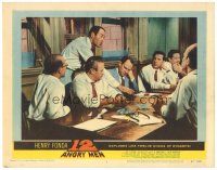 9d165 12 ANGRY MEN LC #5 '57 Henry Fonda stands over Lee J. Cobb & E.G. Marshall and most of jury!