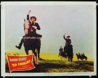 9d175 7th CAVALRY LC '56 Randolph Scott on horseback gives signal for men to halt!