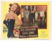 9d188 AFFAIR IN TRINIDAD LC '52 great image of sexiest Rita Hayworth dancing for Glenn Ford!