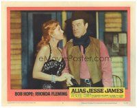 9d193 ALIAS JESSE JAMES LC #4 '59 close up of wacky outlaw Bob Hope & sexy Rhonda Fleming!