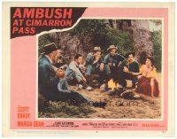 9d200 AMBUSH AT CIMARRON PASS LC #5 '58 Clint Eastwood stares at pretty Margia Dean at campfire!