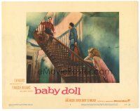 9d214 BABY DOLL LC #5 '57 Elia Kazan, sexy Carroll Baker looks at Malden & Eli Wallach on stairs!