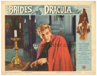9d269 BRIDES OF DRACULA LC #7 '60 Terence Fisher, Hammer, c/u of David Peel as the vampire baron!