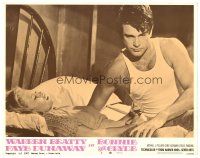 9d256 BONNIE & CLYDE LC #2 '67 c/u of outlaws Warren Beatty & Faye Dunaway in bed!