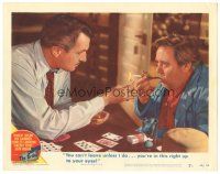 9d265 BRIBE LC #7 '49 Vincent Price lights Charles Laughton's cigarette & tells him he can't leave!